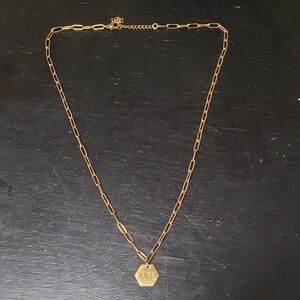 DPHIE Gold Chain Necklace with Hexagon Pendant